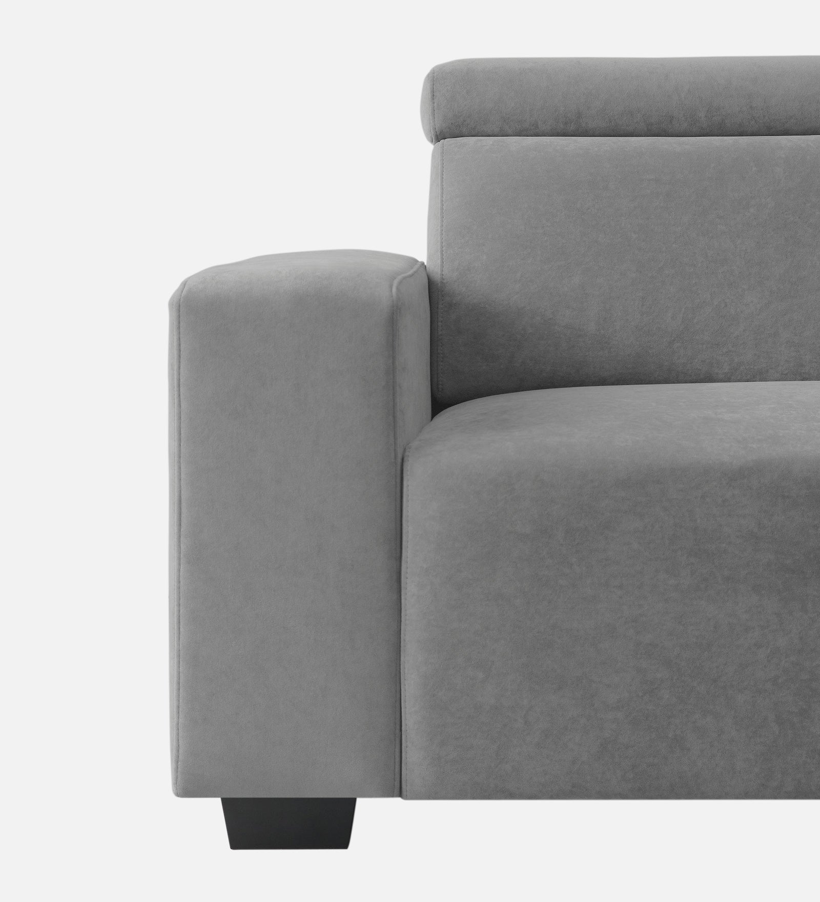 Hiro Fabric 1 Seater Sofa In  Smoke Grey Colour - Febonic Living