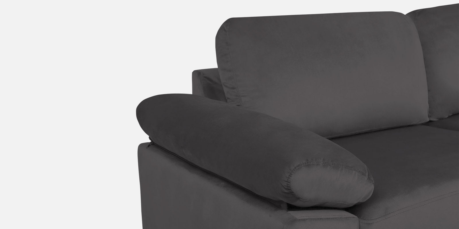 Vegas Velvet RHS Sectional Sofa (3+Lounger) In Davy Grey Colour