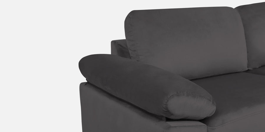 Vegas Velvet Rhs Sectional Sofa 3 Lounger In Davy Grey Colour - Febonic Living