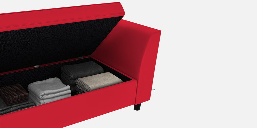 Bristo Velvet 3 Seater Sofa In Ox Blood Maroon Colour With Storage - Febonic Living