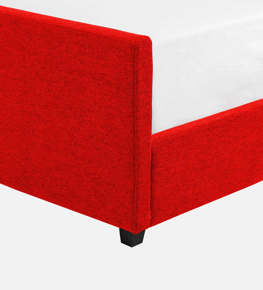 Pollen Fabric Upholstered Queen Size Bed In Ruby Red Colour - Febonic Living