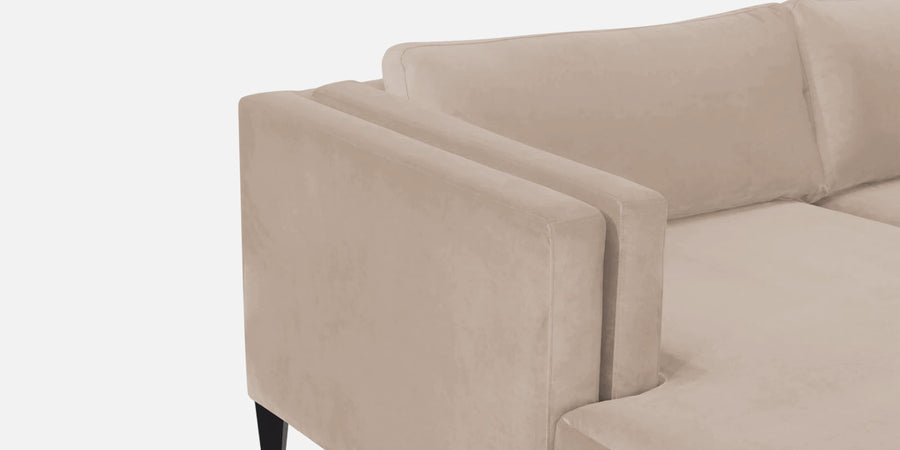 Jasper Velvet Rhs Sectional Sofa 3 Lounger In Camel Beige Colour - Febonic Living