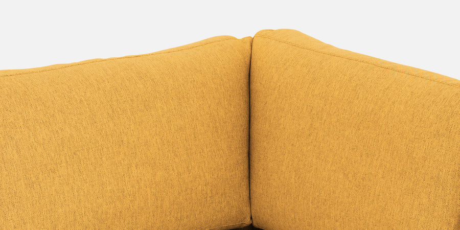 Freedom Velvet 6 Seater Rhs Corner Sofa In Turmeric Yellow Colour With Ottoman - Febonic Living