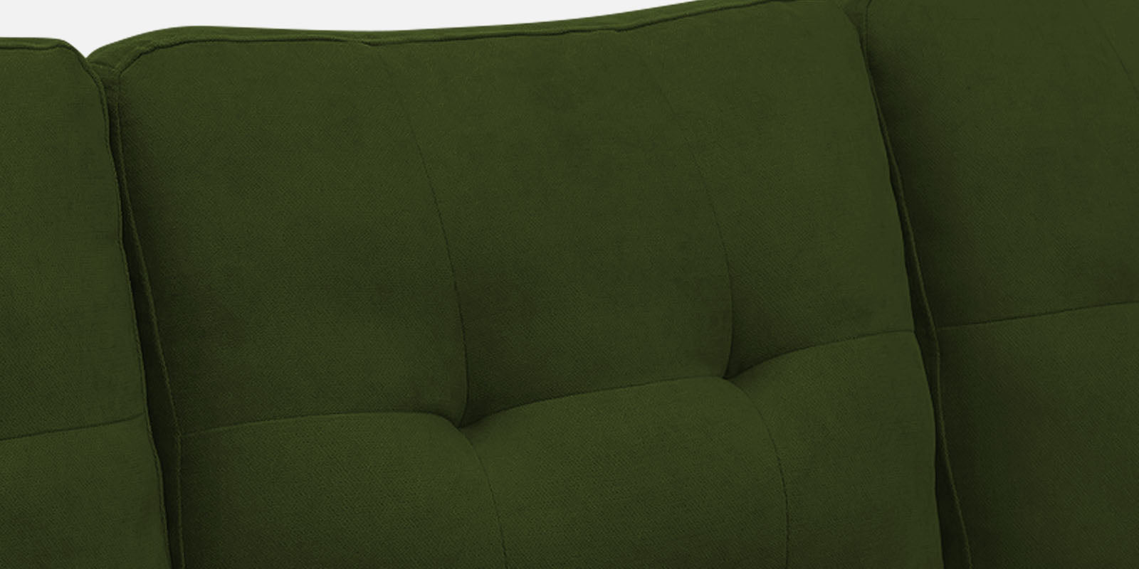 Thomas Fabric LHS Sectional Sofa (2+Lounger) in Olive Green Colour