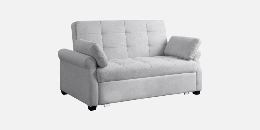 Fornia Fabric 2 Seater Pull Out Sofa Cum Bed In Lit Grey Colour - Febonic Living