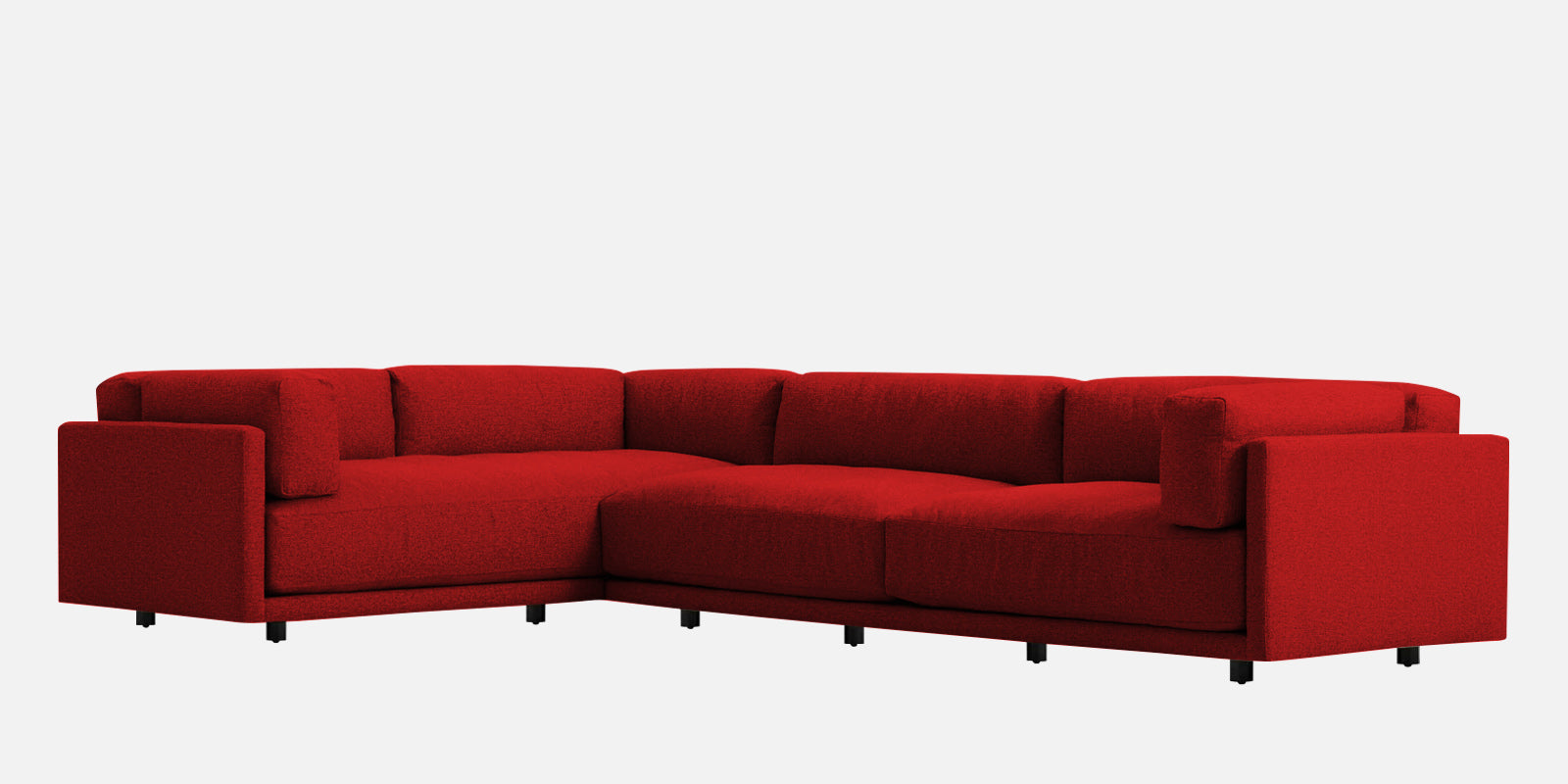 Nixon Fabric 6 Seater RHS Sectional Sofa In Blood Maroon Colour