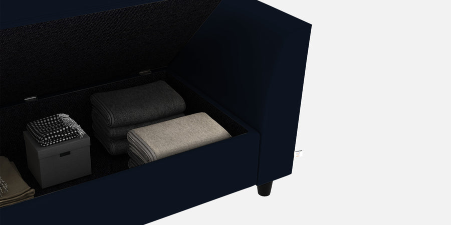 Bristo Velvet 2 Seater Sofa In Dark Blue Colour With Storage - Febonic Living