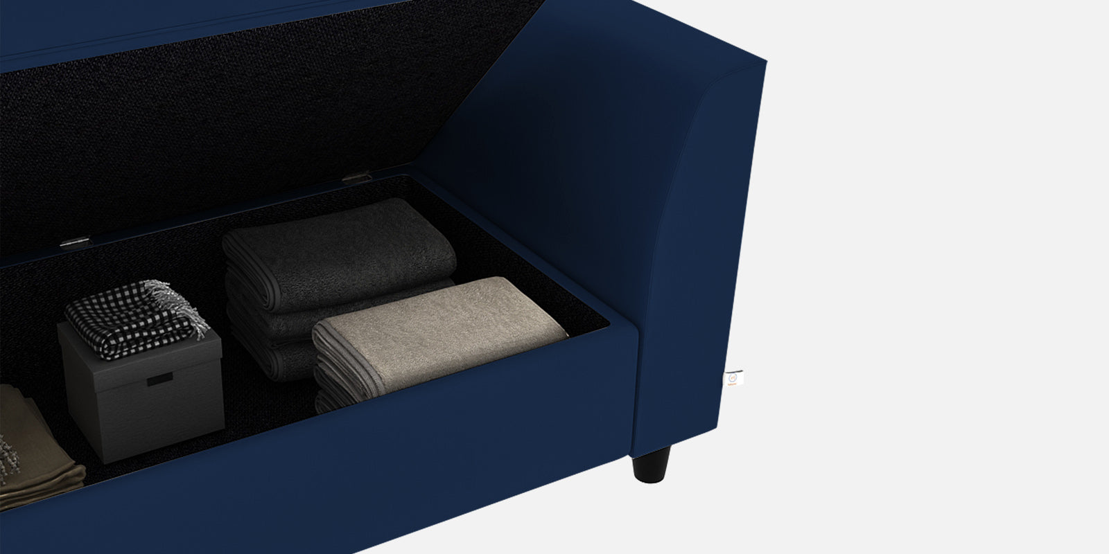 Bristo Velvet 2 Seater Sofa in Imperial Blue Colour With Storage