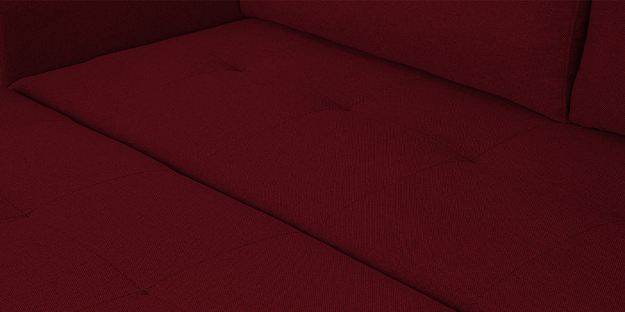 Sigma Fabric 3 Seater Pull Out Sofa Cum Bed In Ruby Red Colour - Febonic Living