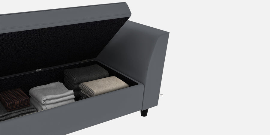 Bristo Velvet 3 Seater Sofa In Pubble Grey Colour With Storage - Febonic Living