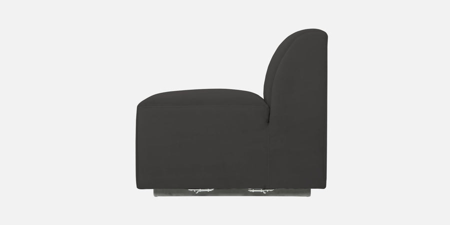 Bufa Velvet Rhs Sectional Sofa In Hory Grey Colour With Ottoman - Febonic Living