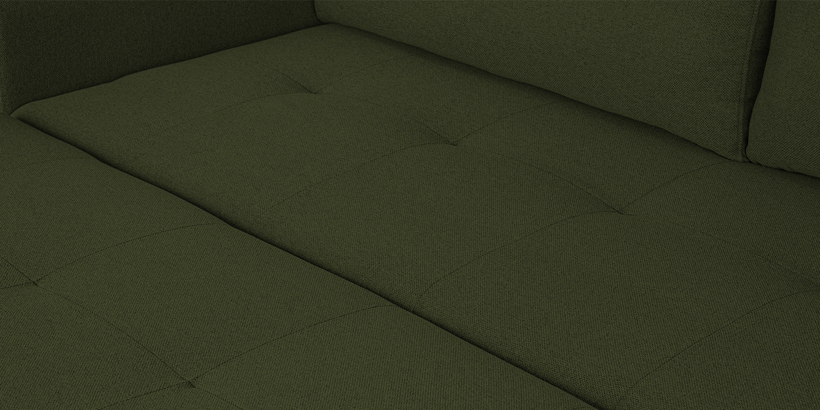 Sigma Fabric 3 Seater Pull Out Sofa Cum Bed In Olive Green Colour