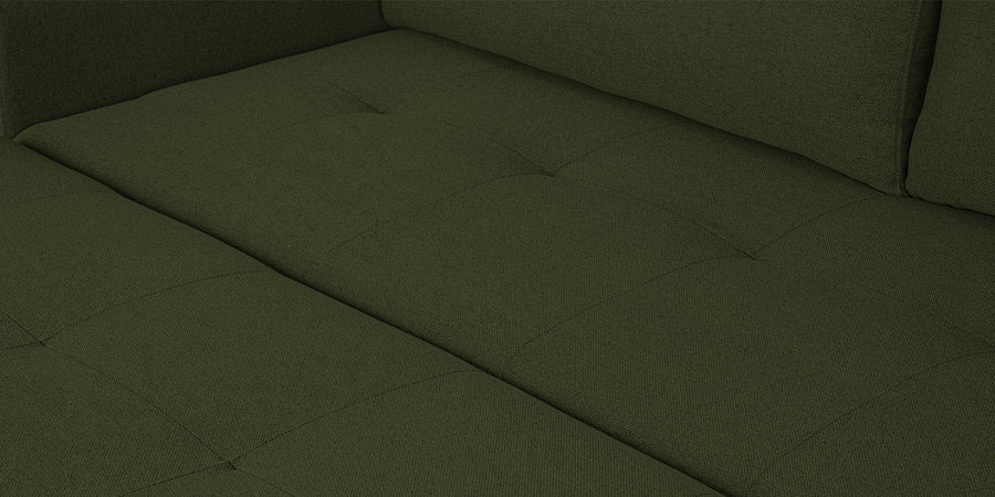 Sigma Fabric 3 Seater Pull Out Sofa Cum Bed In Olive Green Colour - Febonic Living