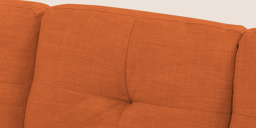 Jody Fabric 3 Seater Pull Out Sofa Cum Bed In Vivid Orange Colour With Storage - Febonic Living