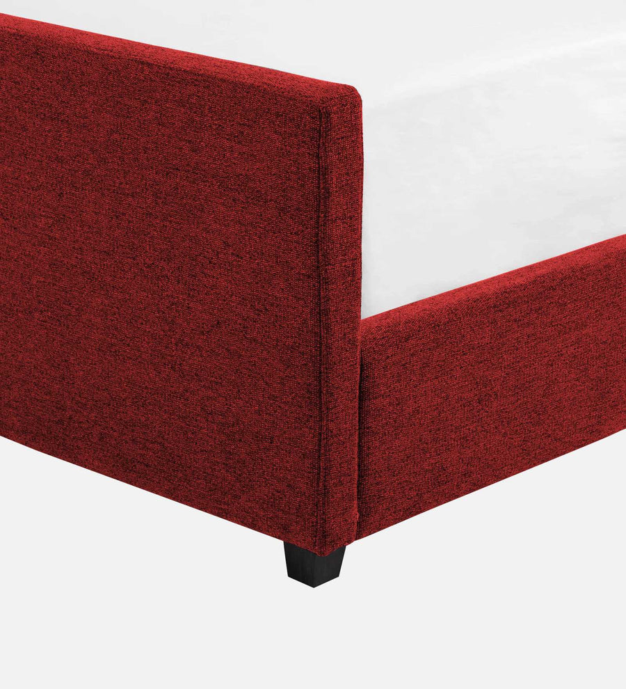 Pollen Fabric Upholstered Queen Size Bed In Blood Maroon Colour - Febonic Living