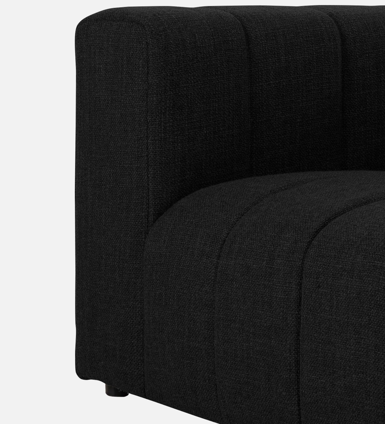 Lara Fabric 1 Seater Sofa in Zed Black Colour