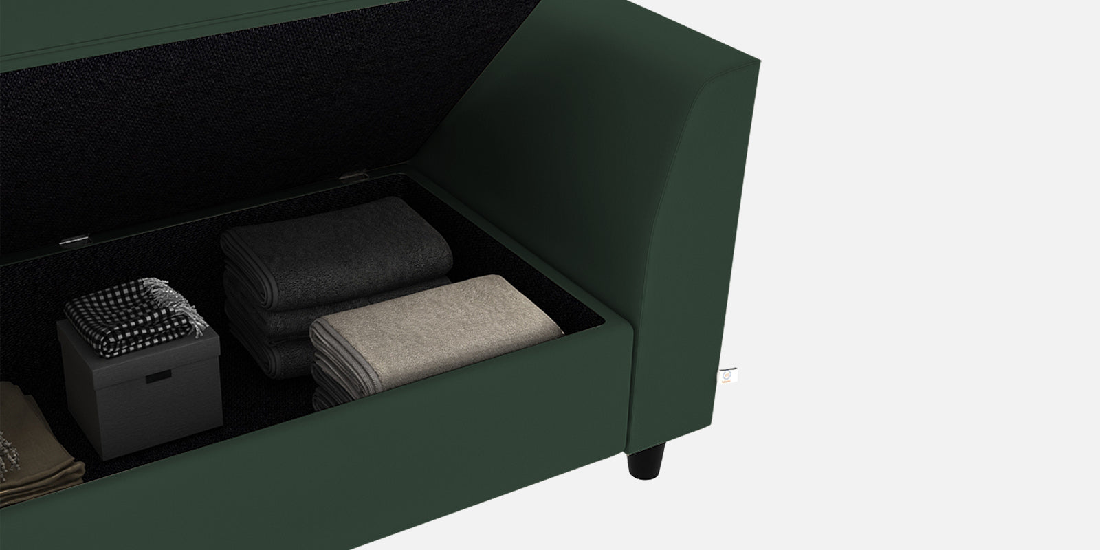 Bristo Velvet 2 Seater Sofa in Amazon Green Colour With Storage