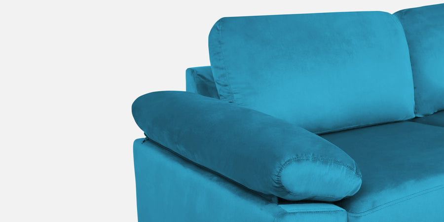 Vegas Velvet Rhs Sectional Sofa 3 Lounger In Aqua Blue Colour - Febonic Living