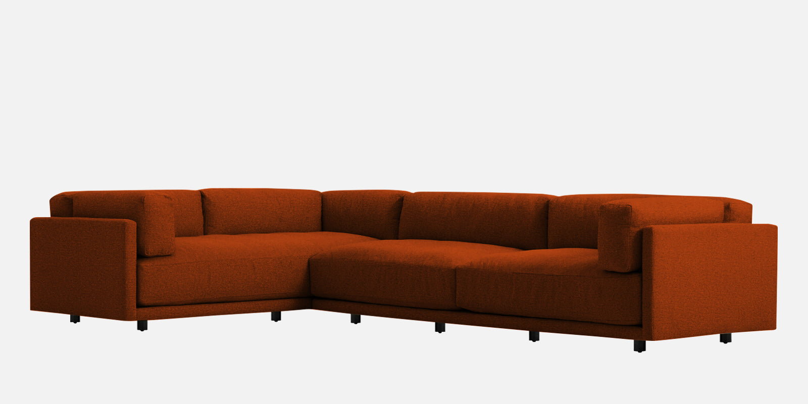 Nixon Fabric 6 Seater RHS Sectional Sofa In Burnt Orange Colour