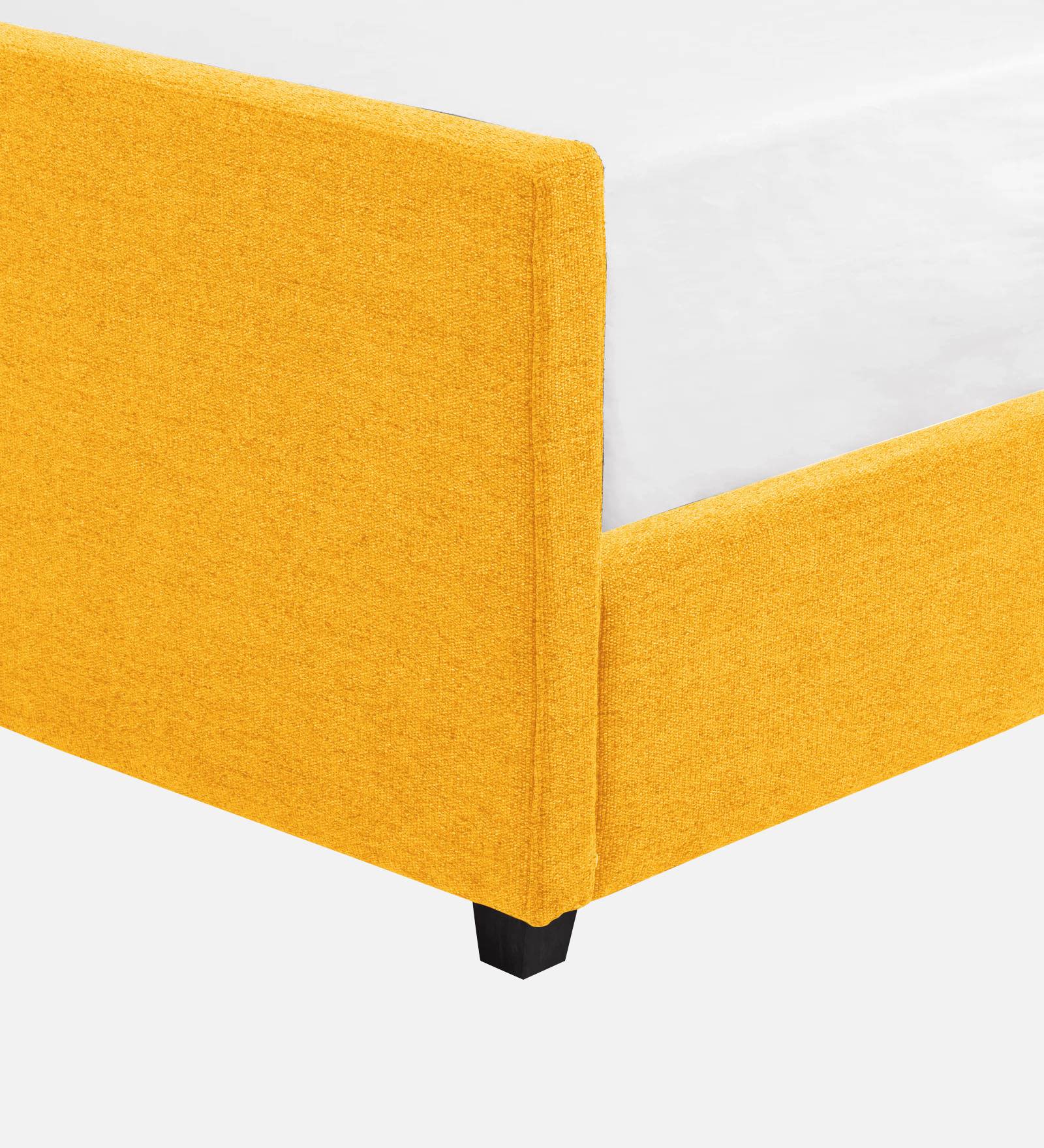 Pollen Fabric Queen Size Bed In Bold Yellow Colour