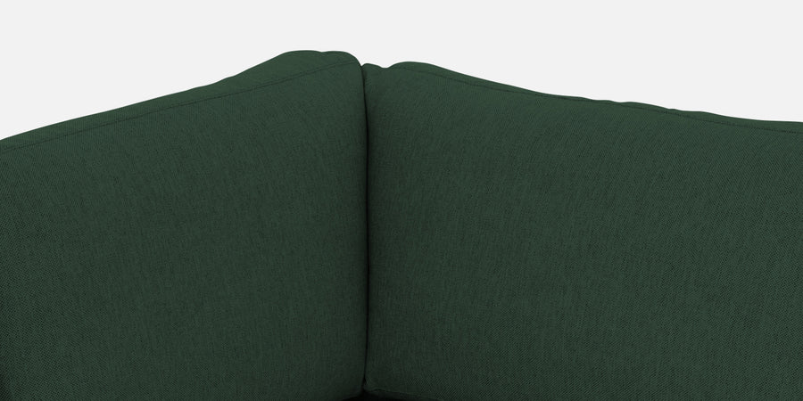 Freedom Velvet 6 Seater Lhs Corner Sofa In Amazon Green Colour With Ottoman - Febonic Living