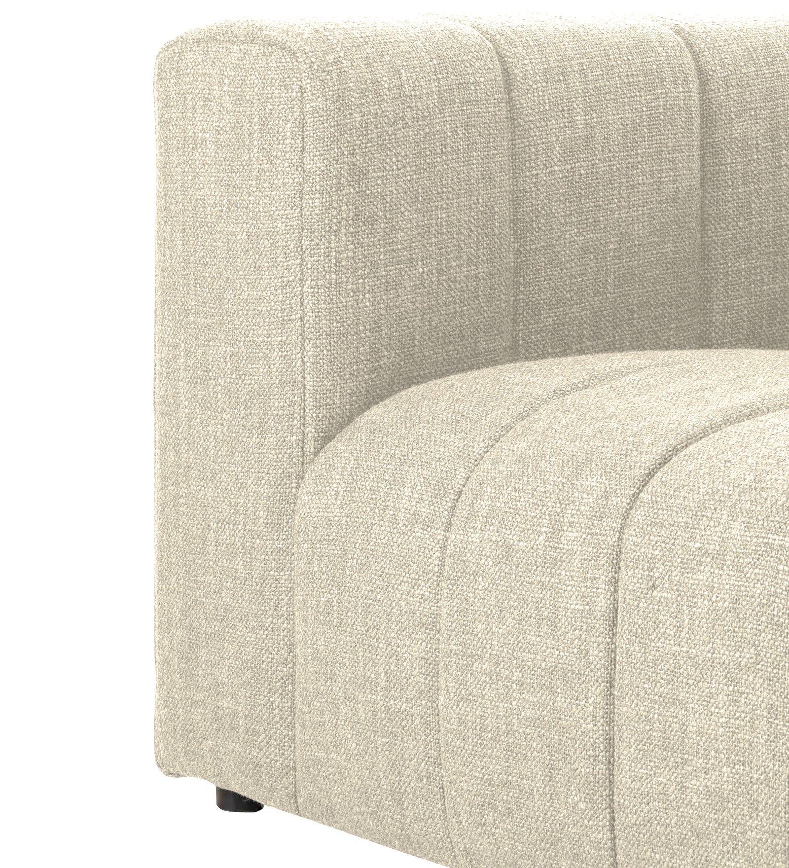 Lara Fabric 1 Seater Sofa in Ivory Beige Colour