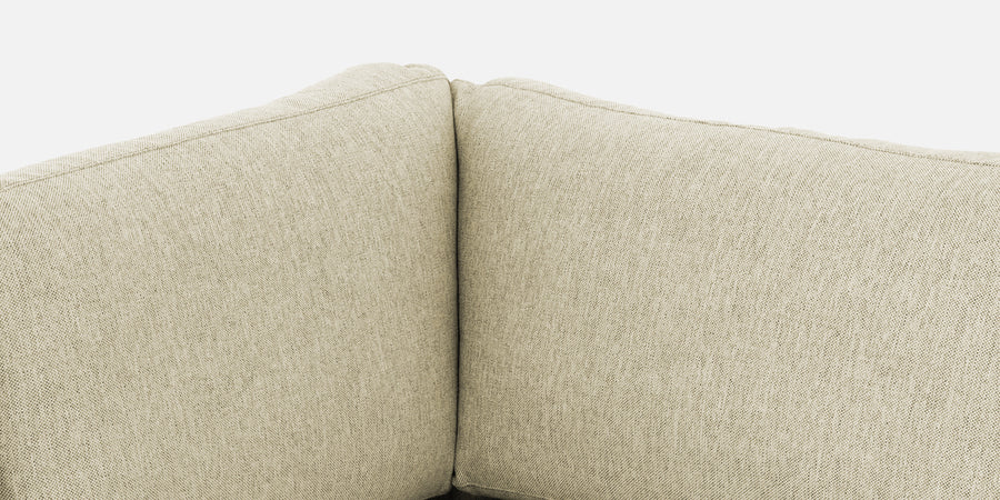 Freedom Velvet 6 Seater Lhs Corner Sofa In Warm White Colour With Ottoman - Febonic Living
