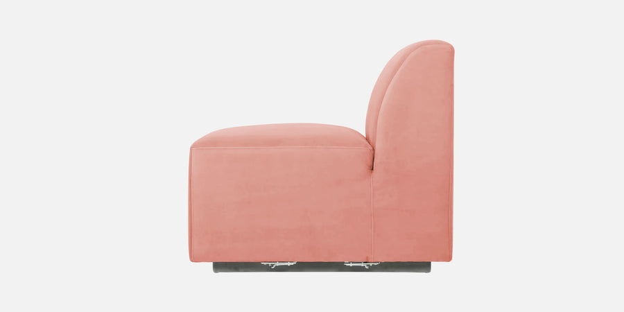 Bufa Velvet Rhs Sectional Sofa In Blush Pink Colour With Ottoman - Febonic Living