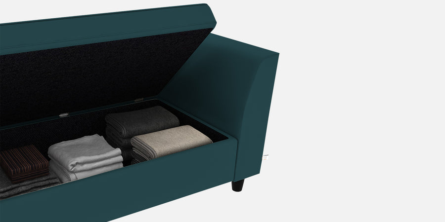 Bristo Velvet 3 Seater Sofa In Arabian Green Colour With Storage - Febonic Living