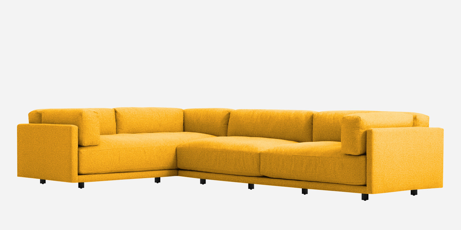 Nixon Fabric 6 Seater RHS Sectional Sofa In Bold Yellow Colour