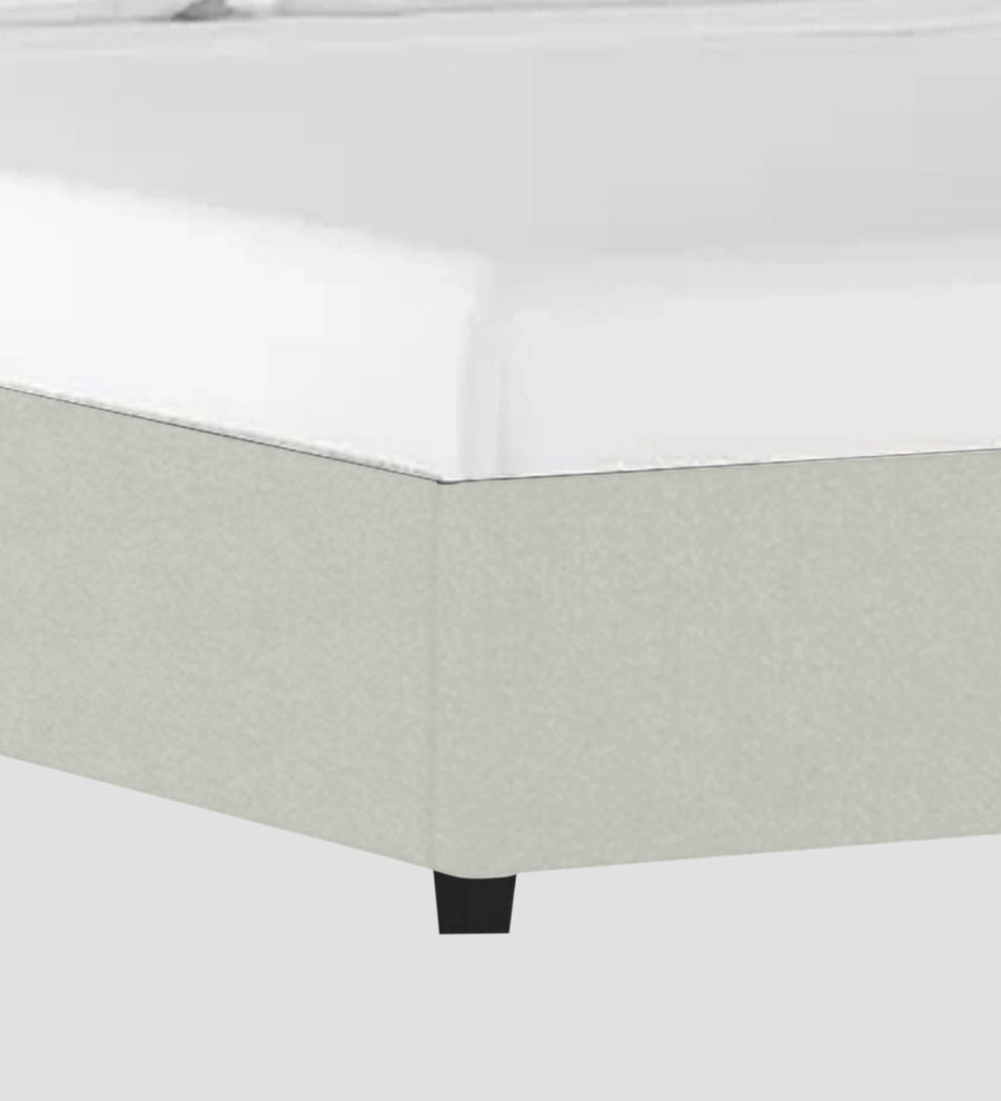Asyra Velvet Upholstered King Size Bed In Bone Grey Colour With Box Storage - Febonic Living