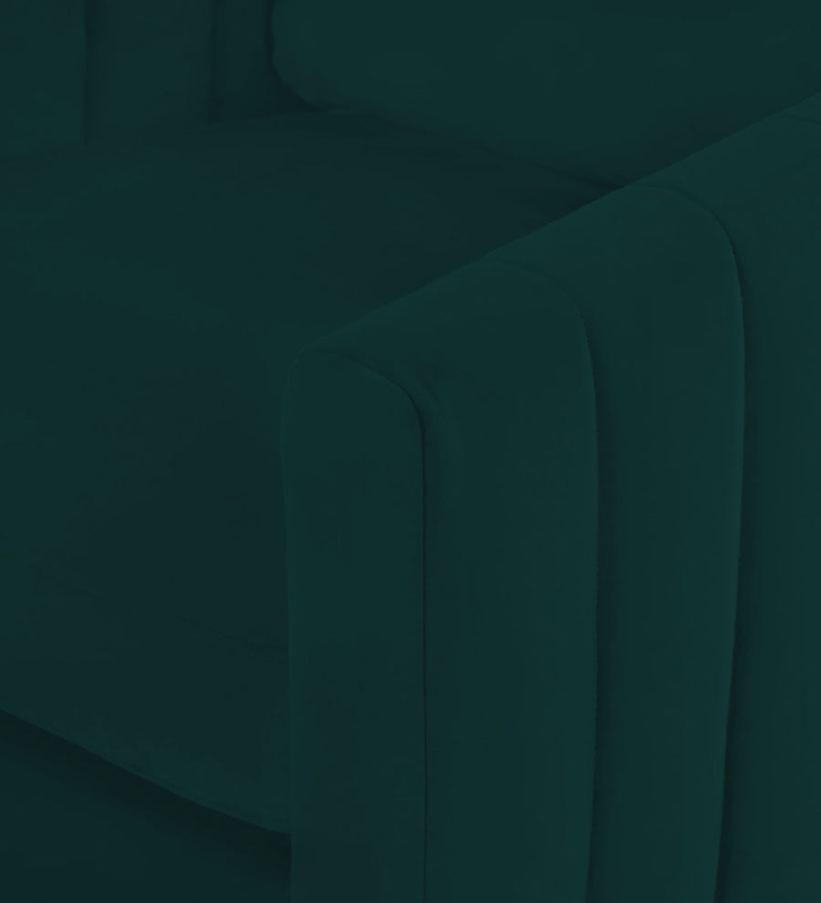Haru Velvet 1 Seater Sofa In Forest Green Colour - Febonic Living