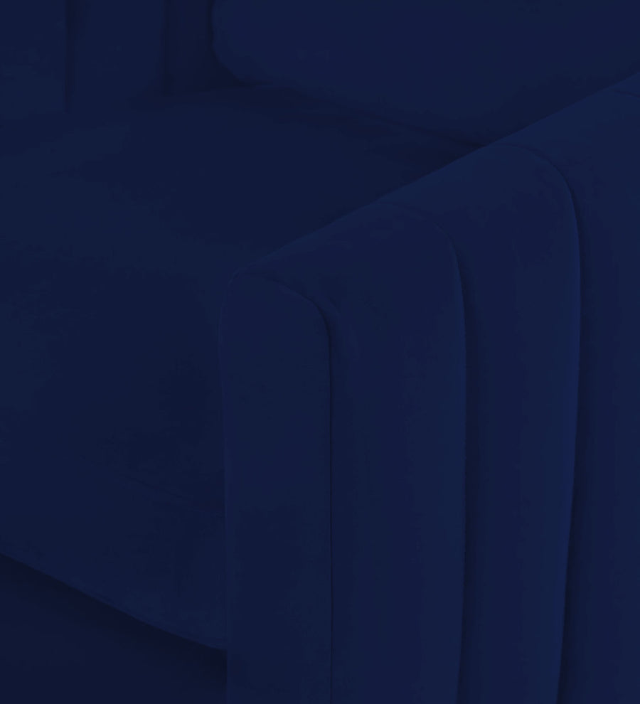 Haru Velvet 1 Seater Sofa In Indigo Blue Colour - Febonic Living