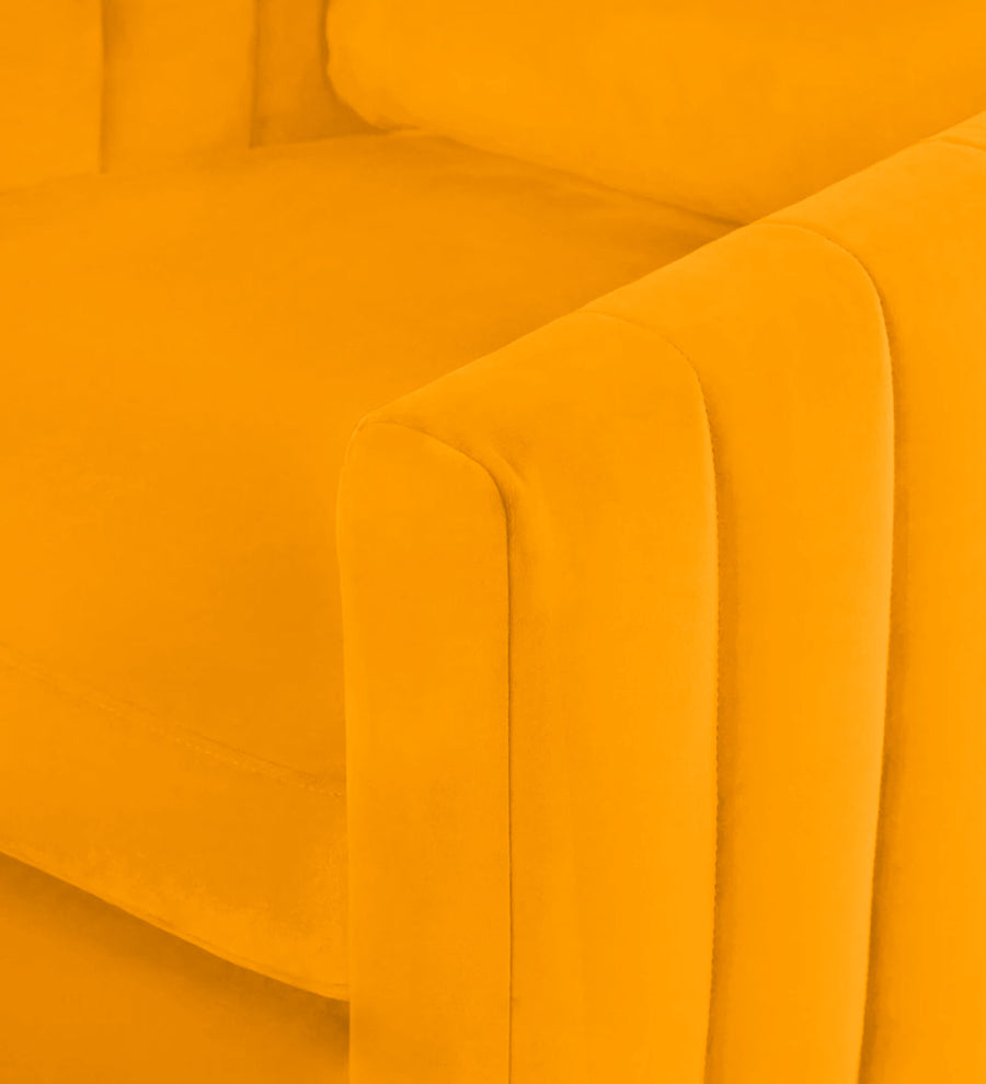 Haru Velvet 1 Seater Sofa In Saffron Yellow Colour - Febonic Living