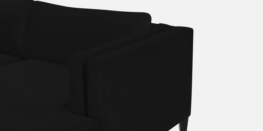 Jasper Velvet Lhs Sectional Sofa 3 Lounger In Adam Black Colour - Febonic Living