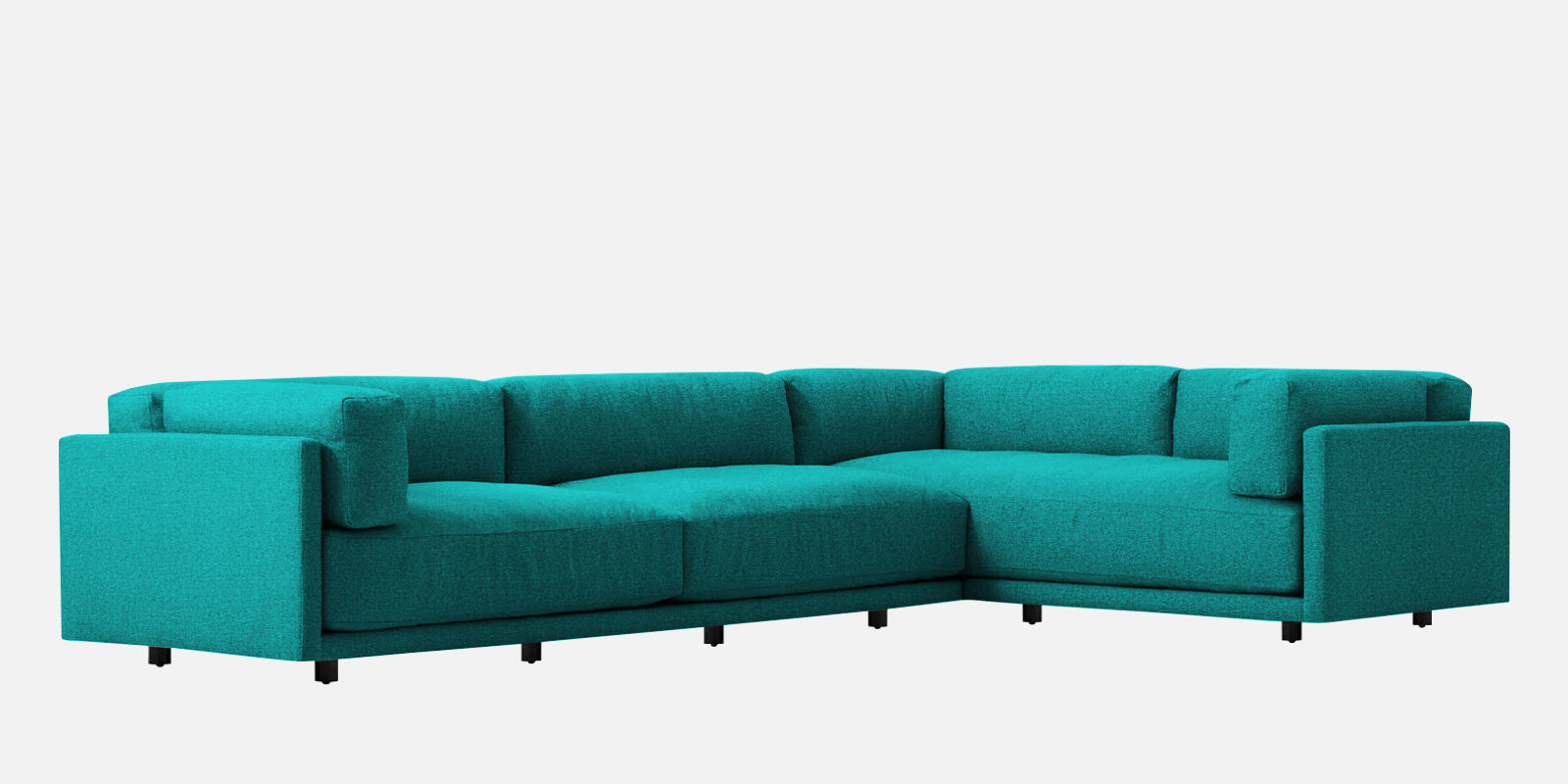 Nixon Fabric 6 Seater LHS Sectional Sofa In Sea Green Colour