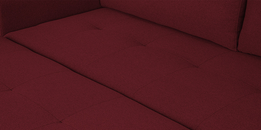 Sigma Fabric 3 Seater Pull Out Sofa Cum Bed In Blood Maroon Colour - Febonic Living