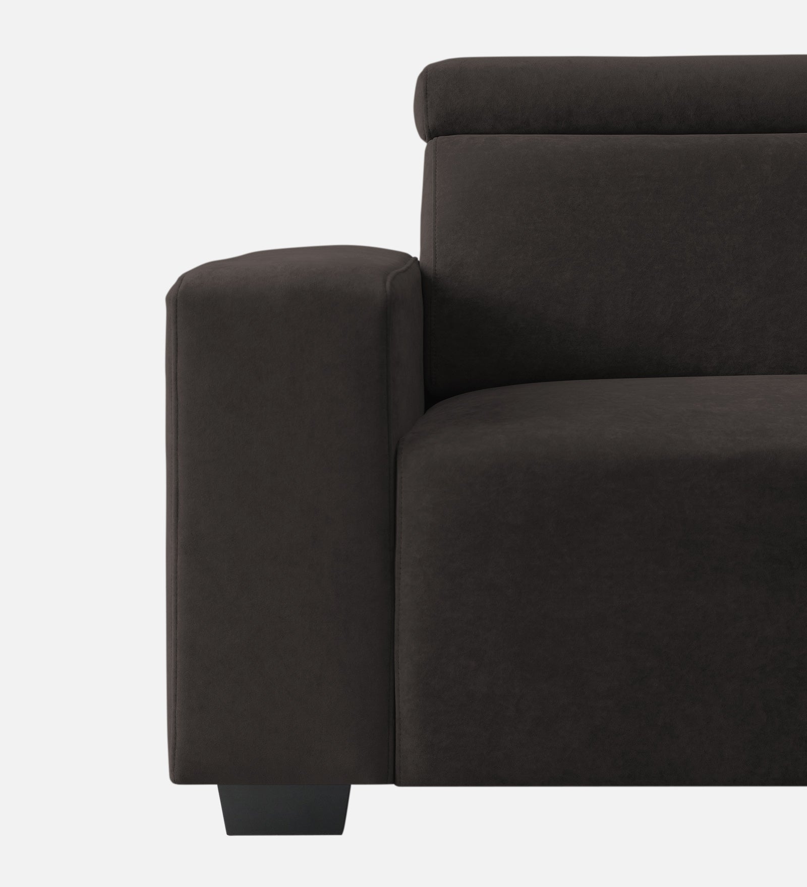 Hiro Fabric 1 Seater Sofa In  Coal Brown Colour - Febonic Living