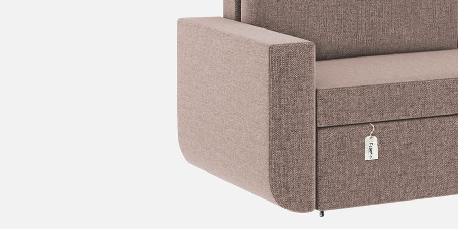 Grace Fabric 3 Seater Pull Out Sofa Cum Bed In Kadhi Beige Colour With Storage - Febonic Living