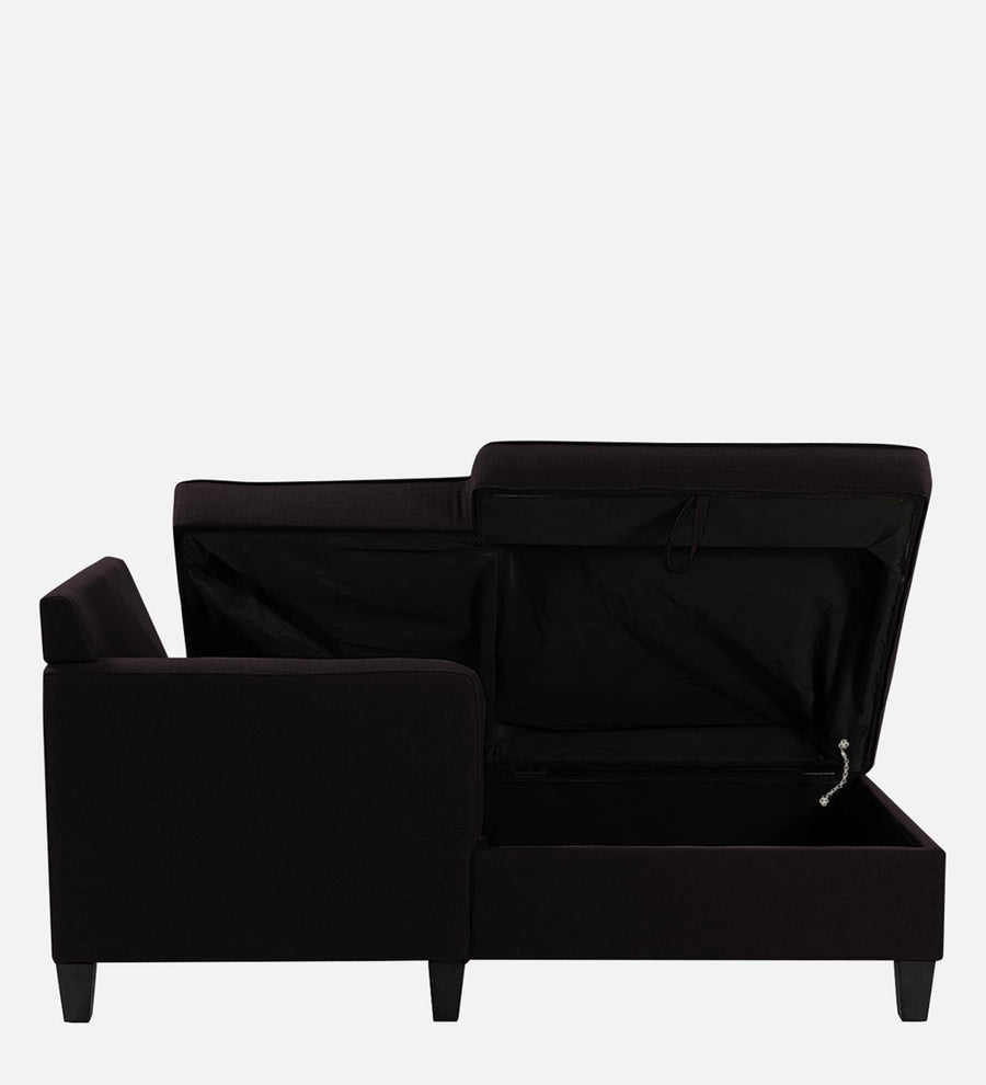 Royee Fabric Lhs Chaise Lounger In Cara Brown Colour With Storage - Febonic Living