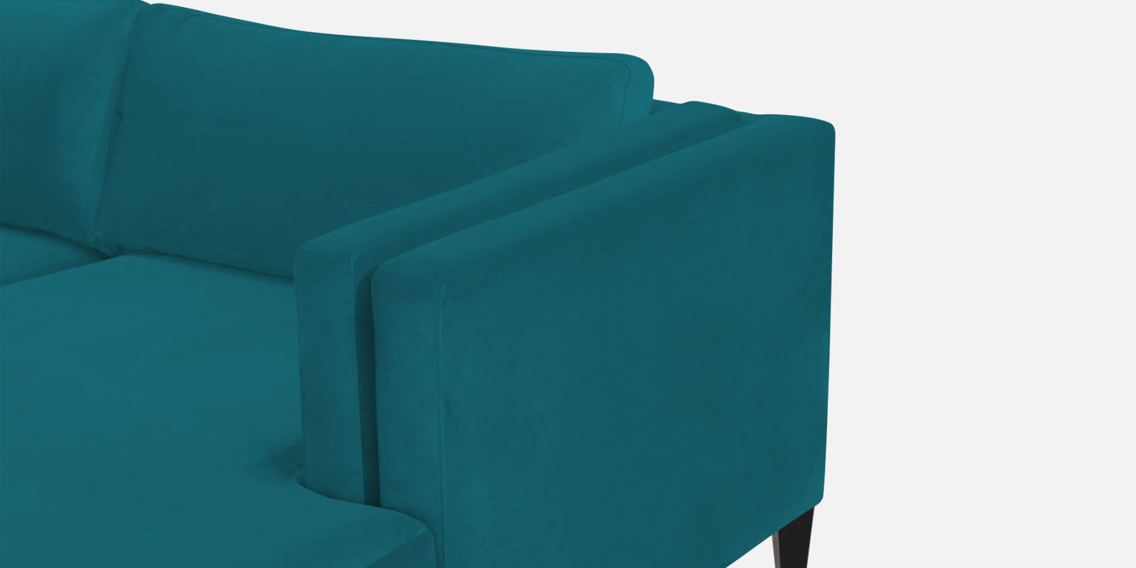 Jasper Velvet LHS Sectional Sofa (3+Lounger) in Pine green Colour