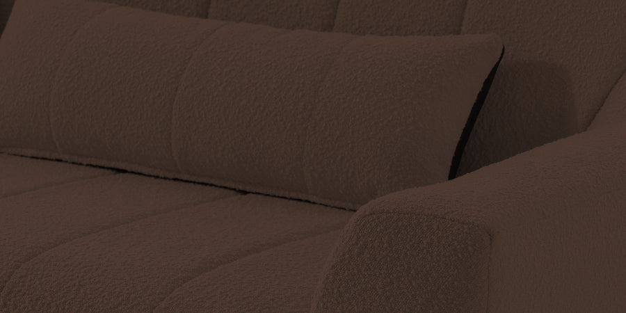Nesco Boucle Fabric 2 Seater Sofa In Bringo Brown Colour - Febonic Living