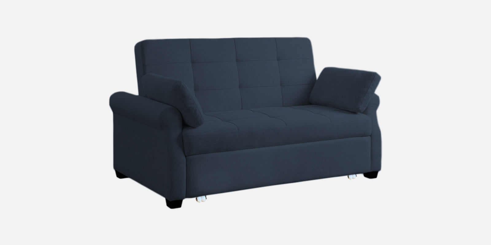 Fornia Fabric 2 Seater Pull Out Sofa Cum Bed In Denim Blue Colour