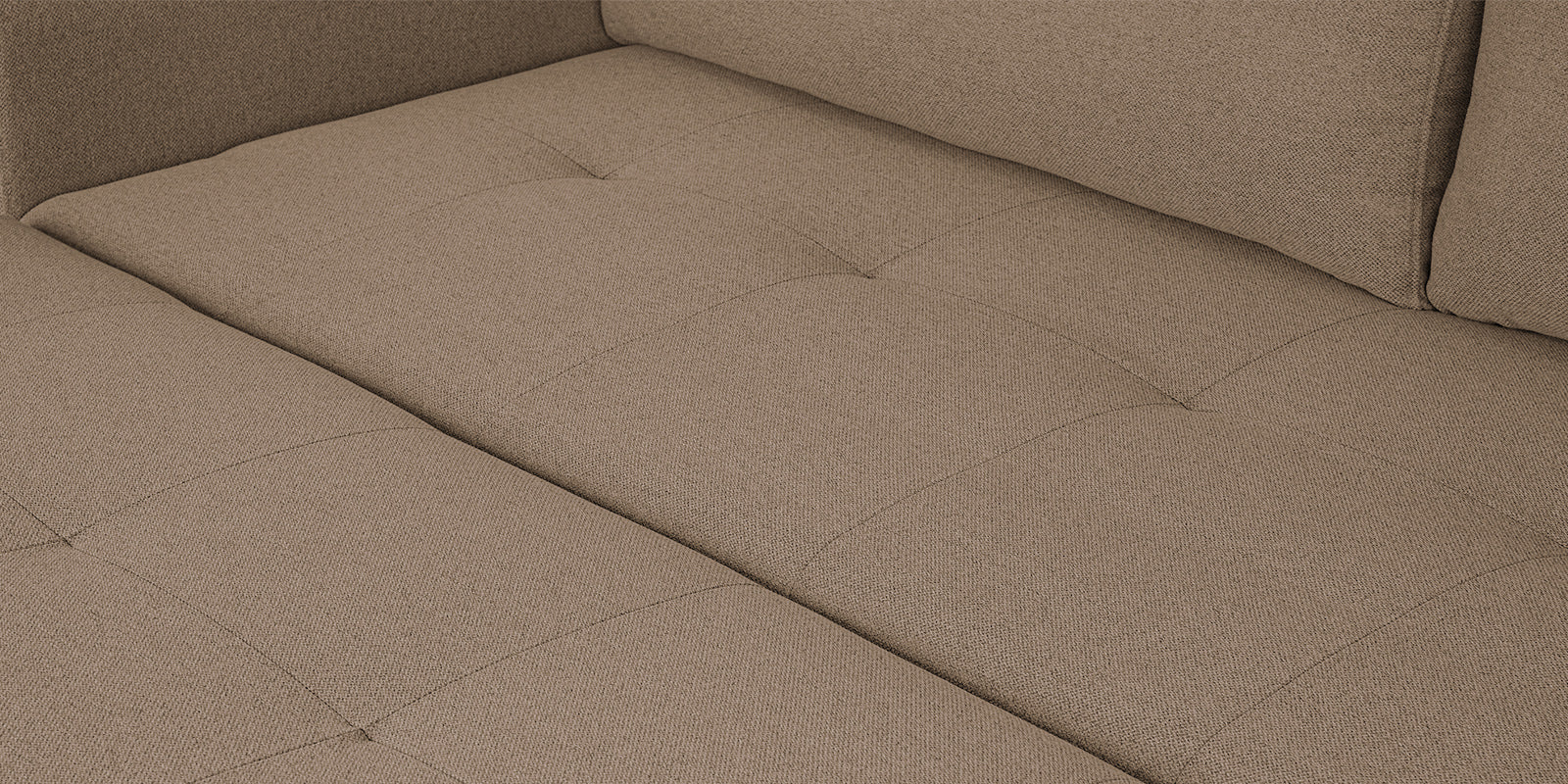 Sigma Fabric 3 Seater Pull Out Sofa Cum Bed In Cookie Beige Colour