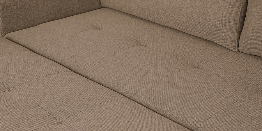 Sigma Fabric 3 Seater Pull Out Sofa Cum Bed In Cookie Beige Colour - Febonic Living