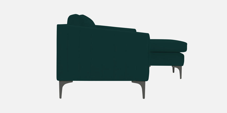 Haru Fabric Lhs Sectional Sofa 3 Lounger In Forest Green Colour - Febonic Living