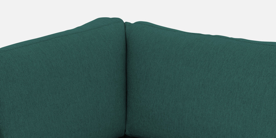 Freedom Velvet 6 Seater Lhs Corner Sofa In Pine Green Colour With Ottoman - Febonic Living