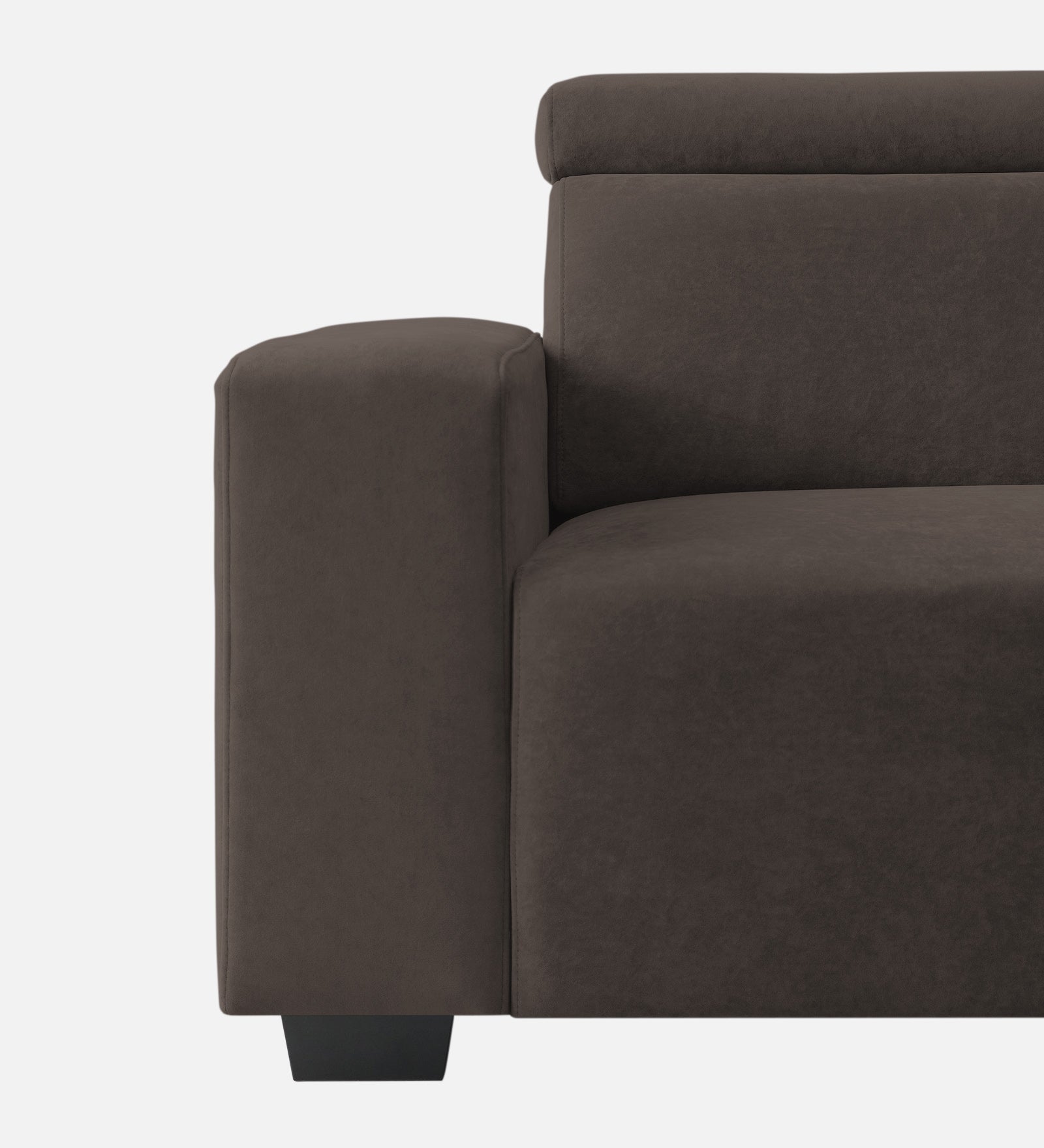Hiro Fabric 1 Seater Sofa In  Lito Brown Colour - Febonic Living