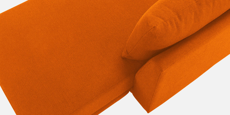 Ira Fabric Rhs 6 Seater Convertible Sofa Cum Bed In Vivid Orange Colour - Febonic Living