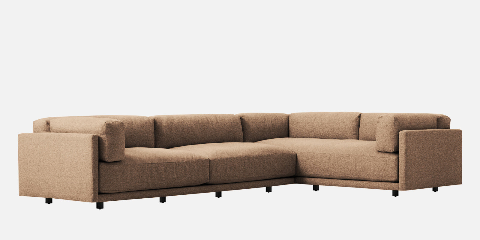 Nixon Fabric 6 Seater LHS Sectional Sofa In Cookie Beige Colour